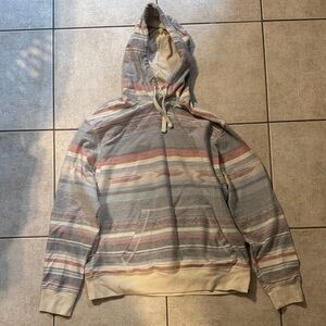 FAHERTY size Large Striped Hooded Pullover Aztec